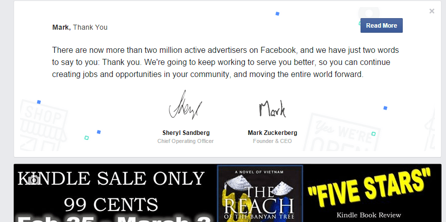 facebook thank you